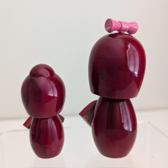 NEW Kokeshi Wooden Dolls Set of 2 Doll Mom Daughter Sister Matching Kimono Japan - Picture 8 of 10